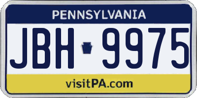 PA license plate JBH9975