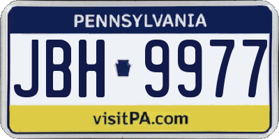 PA license plate JBH9977