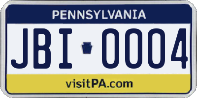 PA license plate JBI0004