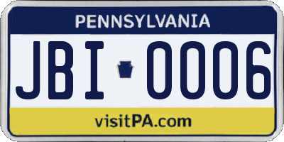 PA license plate JBI0006