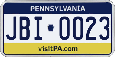 PA license plate JBI0023