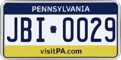 PA license plate JBI0029