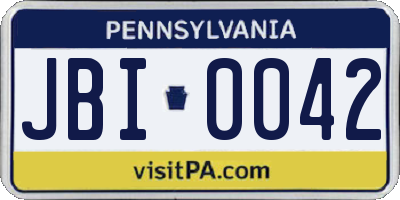 PA license plate JBI0042