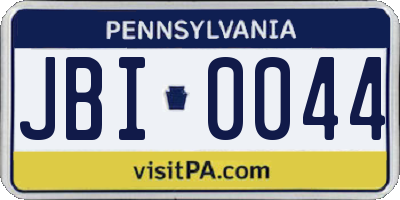 PA license plate JBI0044