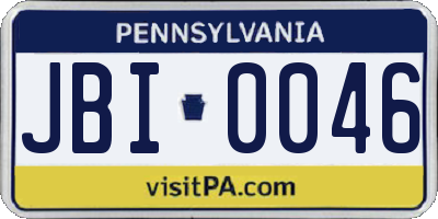 PA license plate JBI0046