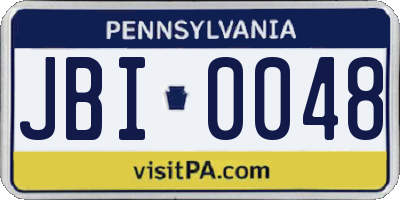 PA license plate JBI0048