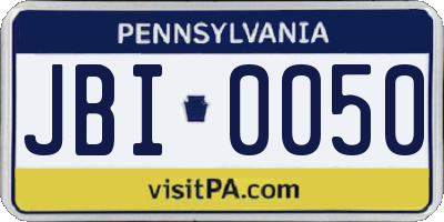 PA license plate JBI0050