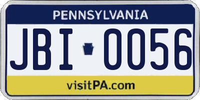 PA license plate JBI0056