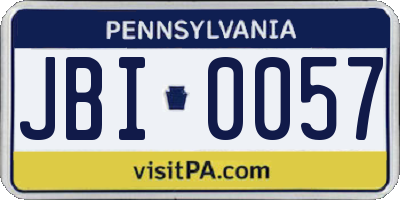 PA license plate JBI0057