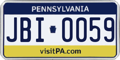 PA license plate JBI0059