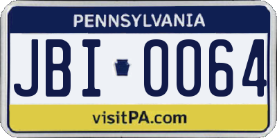 PA license plate JBI0064