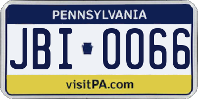 PA license plate JBI0066