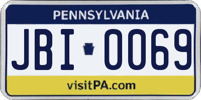 PA license plate JBI0069