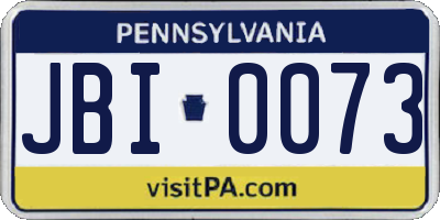 PA license plate JBI0073