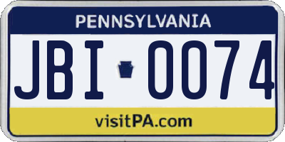 PA license plate JBI0074