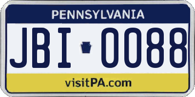 PA license plate JBI0088