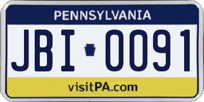 PA license plate JBI0091