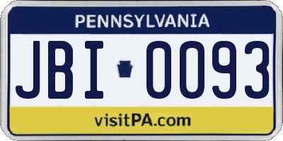 PA license plate JBI0093