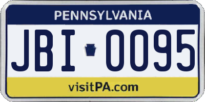 PA license plate JBI0095