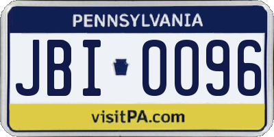 PA license plate JBI0096