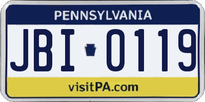 PA license plate JBI0119