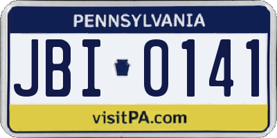 PA license plate JBI0141