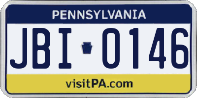 PA license plate JBI0146