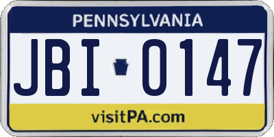 PA license plate JBI0147