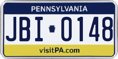 PA license plate JBI0148