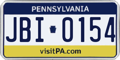 PA license plate JBI0154