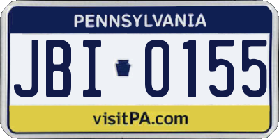 PA license plate JBI0155