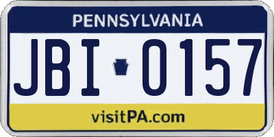 PA license plate JBI0157