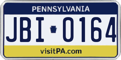 PA license plate JBI0164