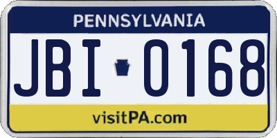 PA license plate JBI0168