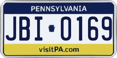 PA license plate JBI0169