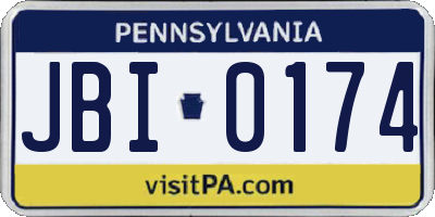 PA license plate JBI0174