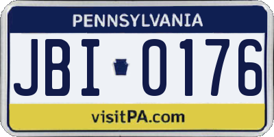 PA license plate JBI0176