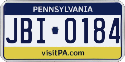 PA license plate JBI0184