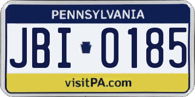 PA license plate JBI0185