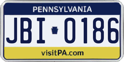 PA license plate JBI0186