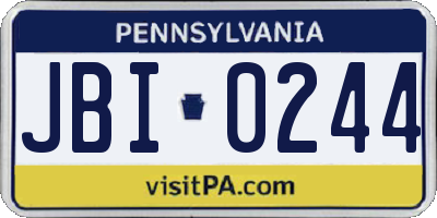 PA license plate JBI0244