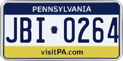 PA license plate JBI0264