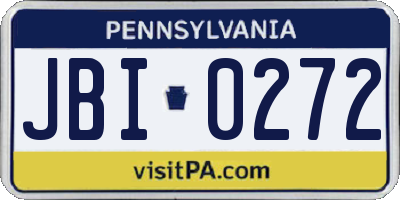 PA license plate JBI0272