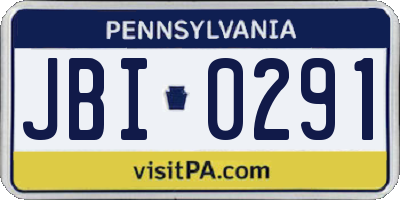 PA license plate JBI0291