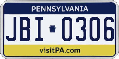 PA license plate JBI0306