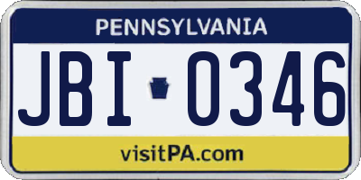 PA license plate JBI0346