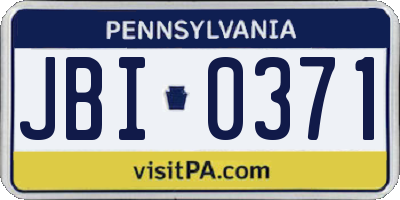 PA license plate JBI0371