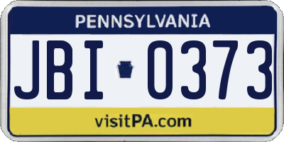 PA license plate JBI0373