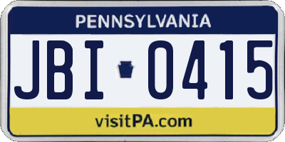 PA license plate JBI0415