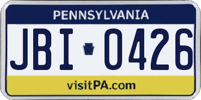 PA license plate JBI0426